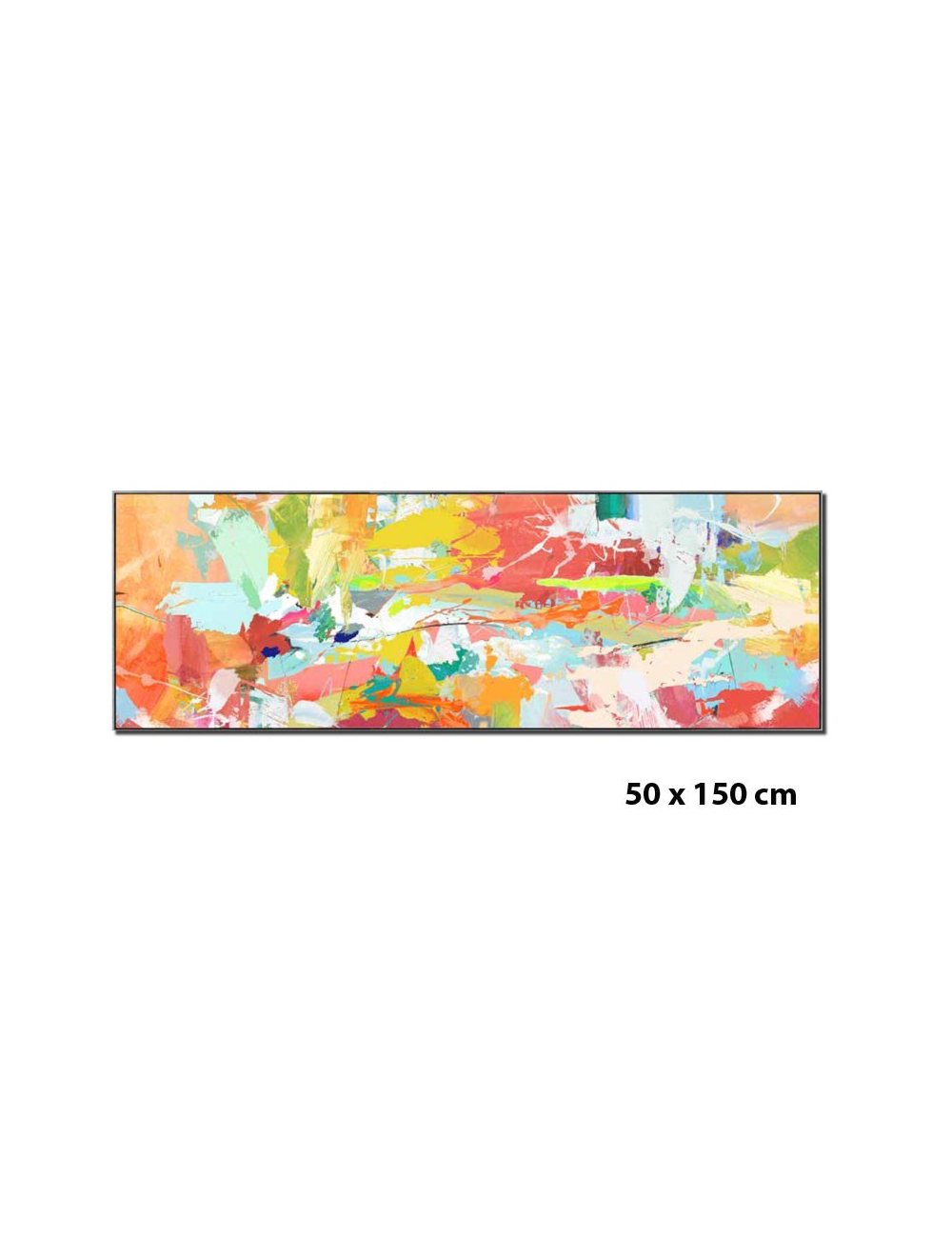 Tableau abstrait lumineux – Toile colorée 50x150 cm