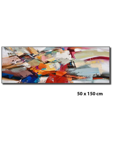 Toile abstraite panoramique colorée – Tableau 50x150 cm