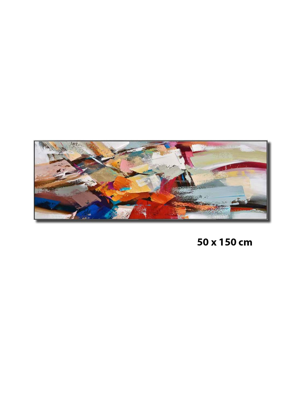 Toile abstraite panoramique colorée – Tableau 50x150 cm