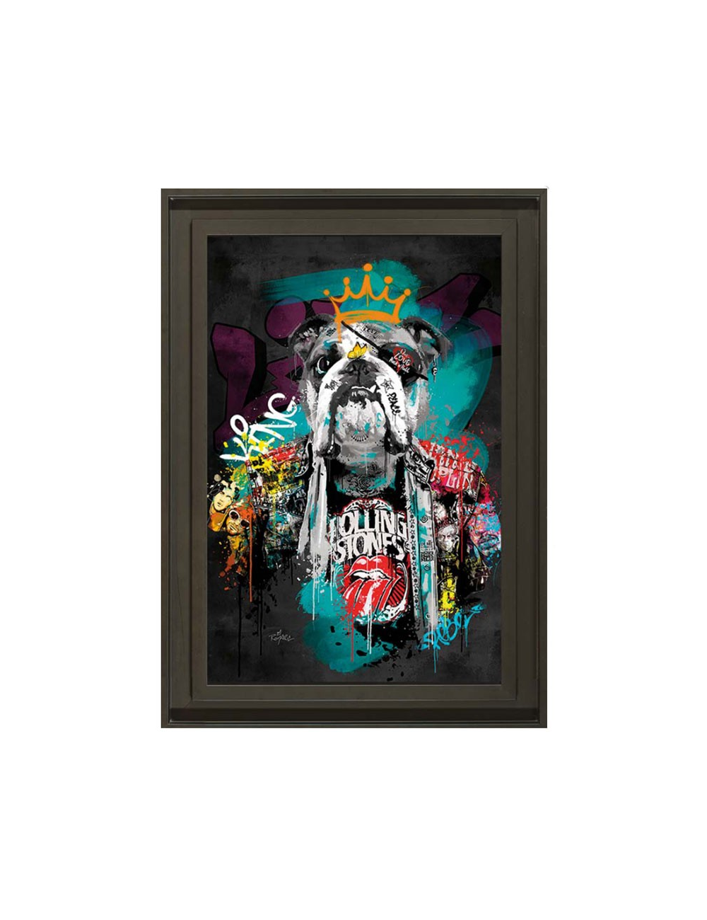 Bulldog Rockeur,80x120cm, Tableau de ROMARIC