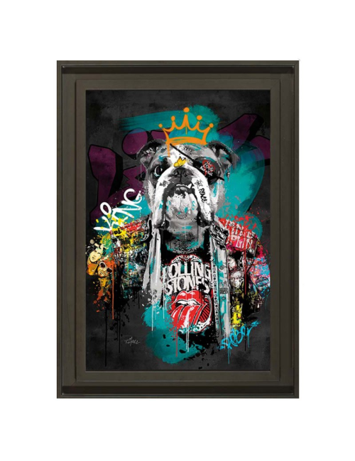Bulldog Rockeur,80x120cm, Tableau de ROMARIC
