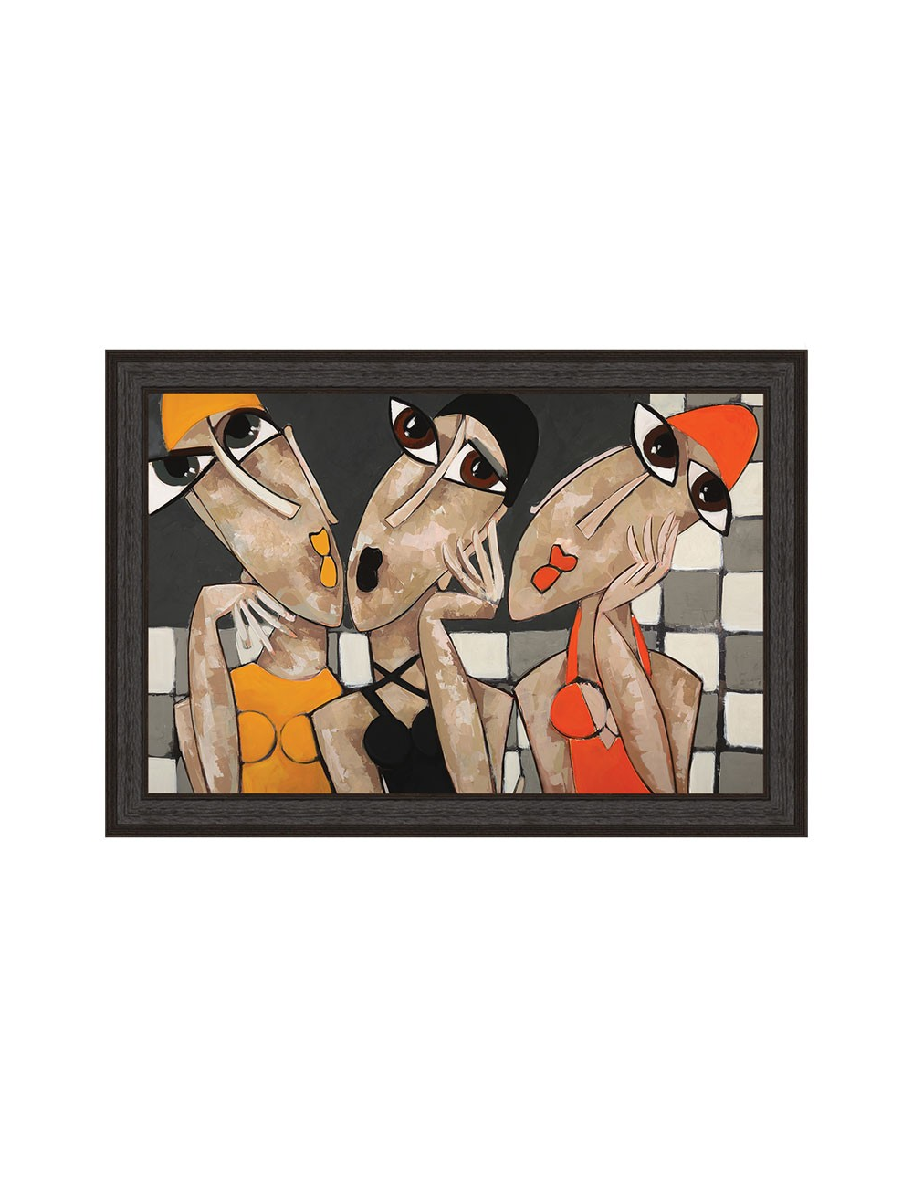 Les baigneuses à carreaux-Tableau Martine Gonnin