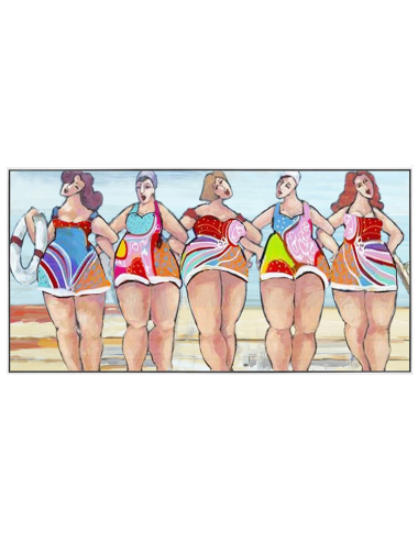 Tableau femmes à la plage – style pop coloré 70x140 cm