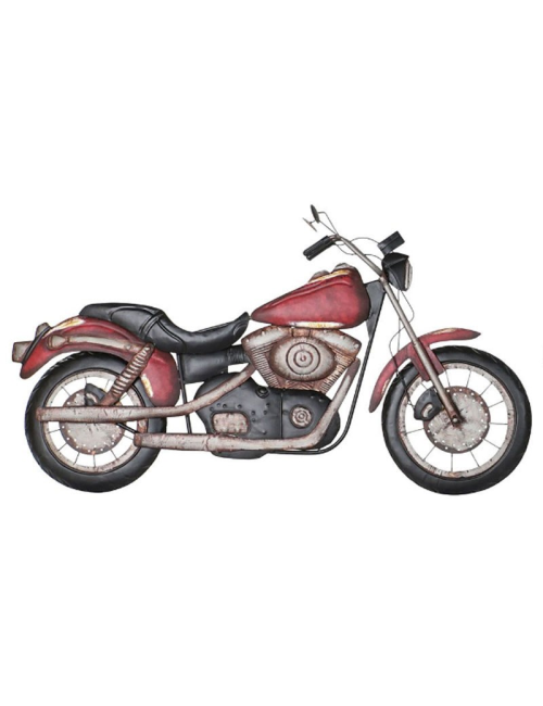 " Moto rouge vintage ", déco métal industrielle
