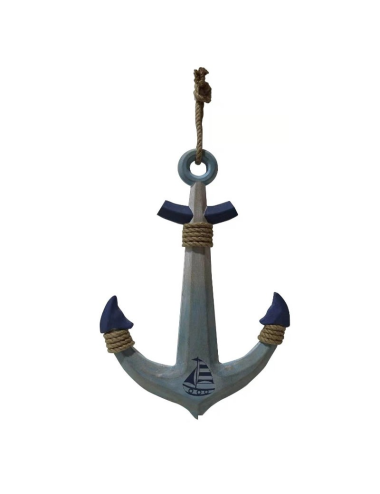 Sculpture murale ancre bois motif bateau style bord de mer