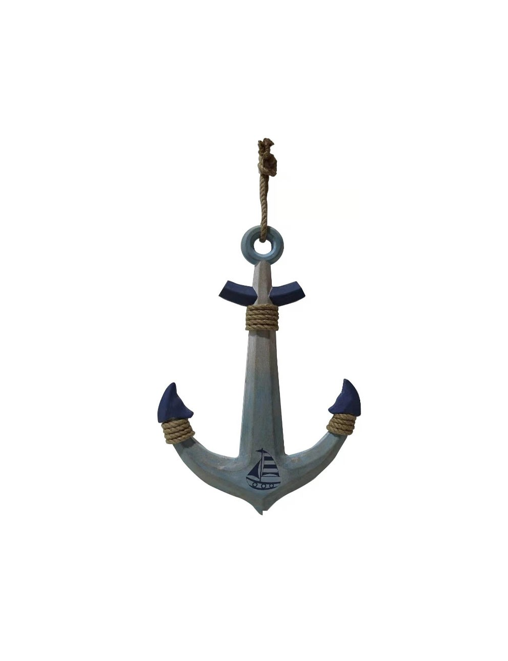 Sculpture murale ancre bois motif bateau style bord de mer