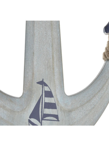 Sculpture murale ancre bois motif bateau style bord de mer