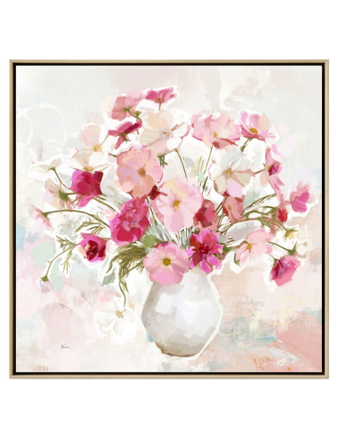 Tableau bouquet de fleurs roses – 60x60 cm