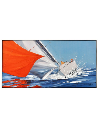 Tableau voilier 70x140 – régate marine contemporaine