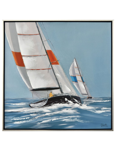 Tableau voilier 60x60 – régate marine sur toile