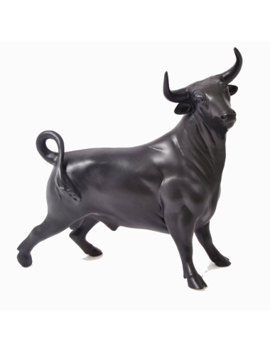 Sculpture taureau noir FERIA 40×35 cm