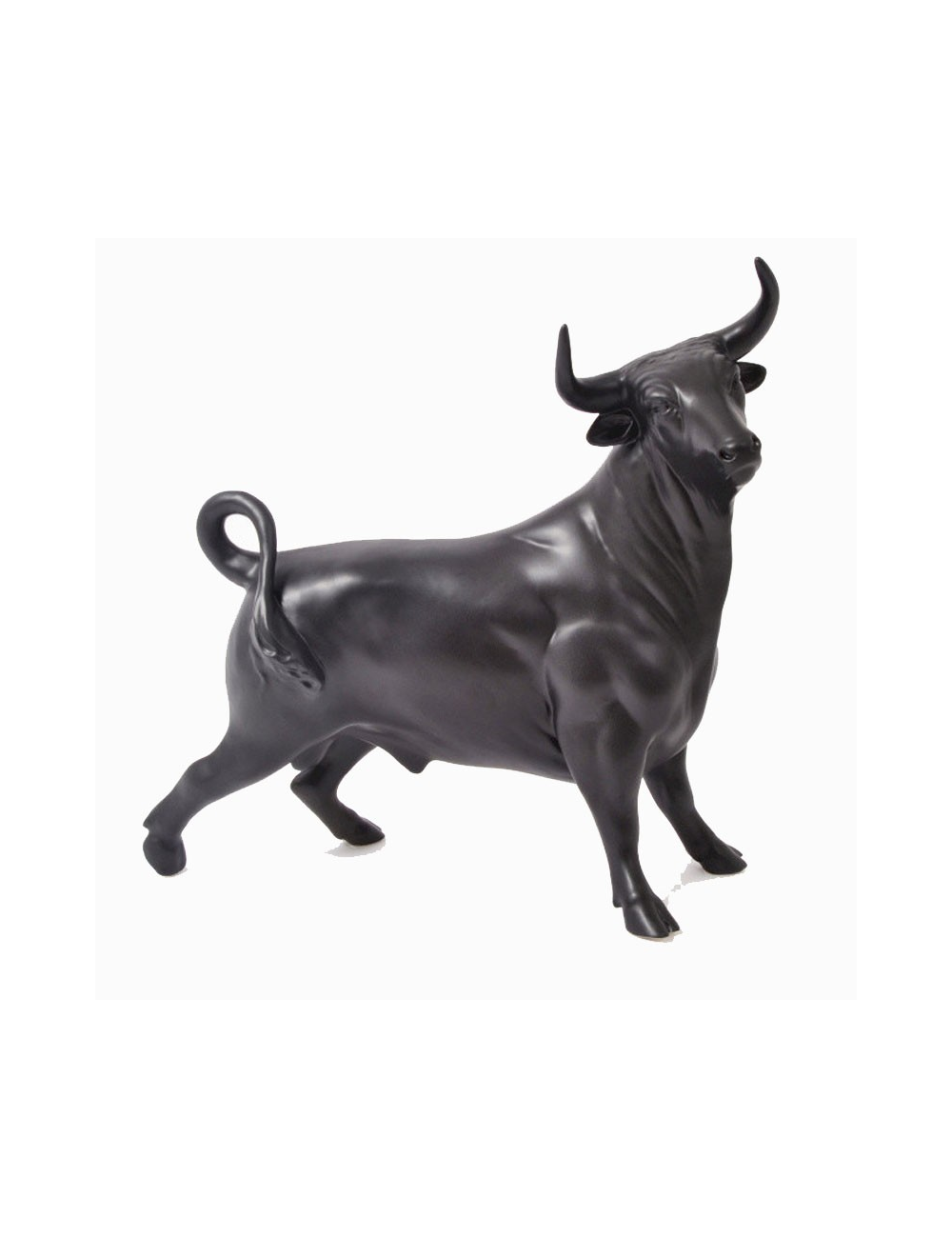 Sculpture taureau noir FERIA 40×35 cm