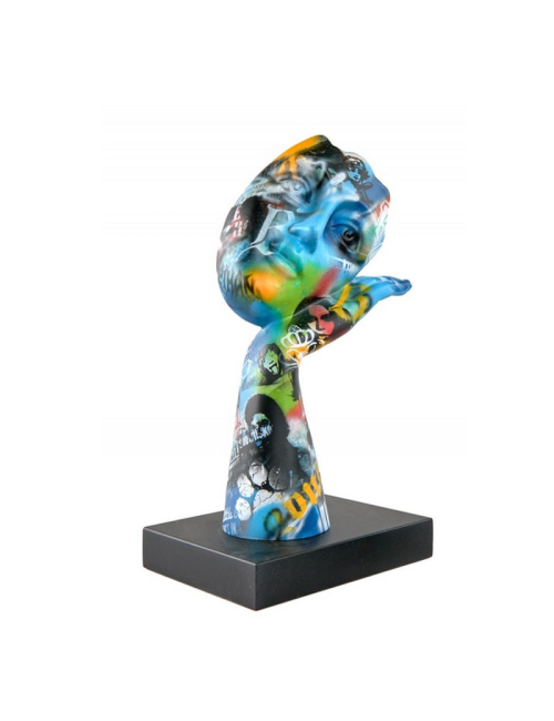 " Visage tendresse POP ART 27cm ", Statue déco design