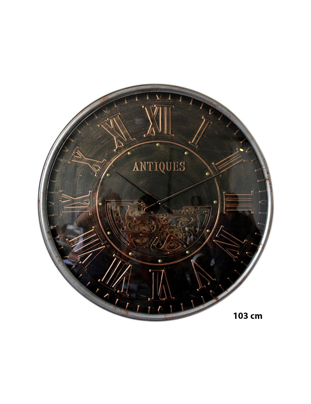 Horloge design géante " ANTIQUES ",à engrenages 103 cm