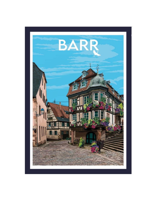 Affiche poster Barr encadrée style illustré