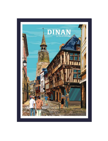 Dinan, la tour de l'horloge- affiche Travel poster