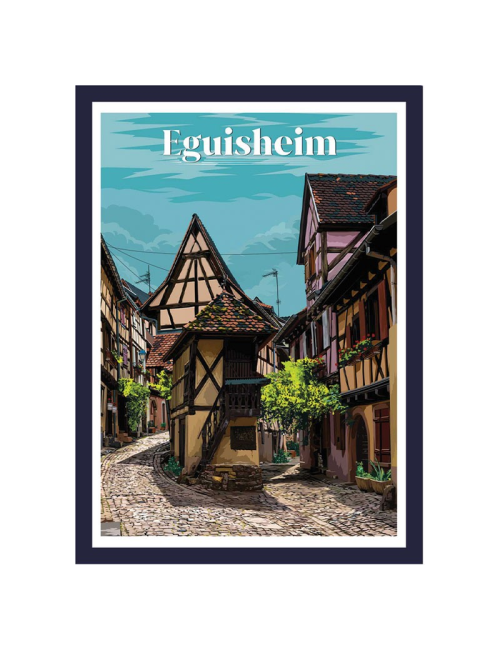 Affiche Eguisheim Alsace – Poster encadré village typique