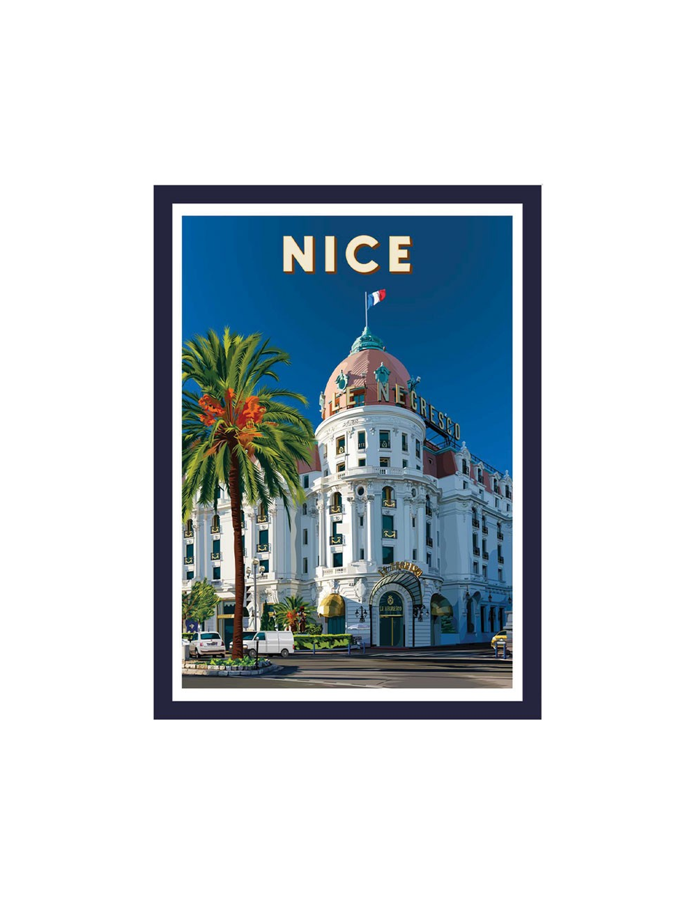 Affiche encadrée Nice Hôtel Negresco vintage