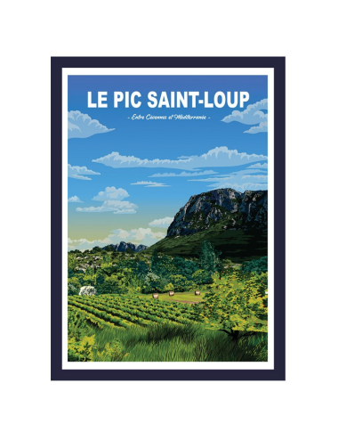 Affiche encadré Le Pic Saint-Loup