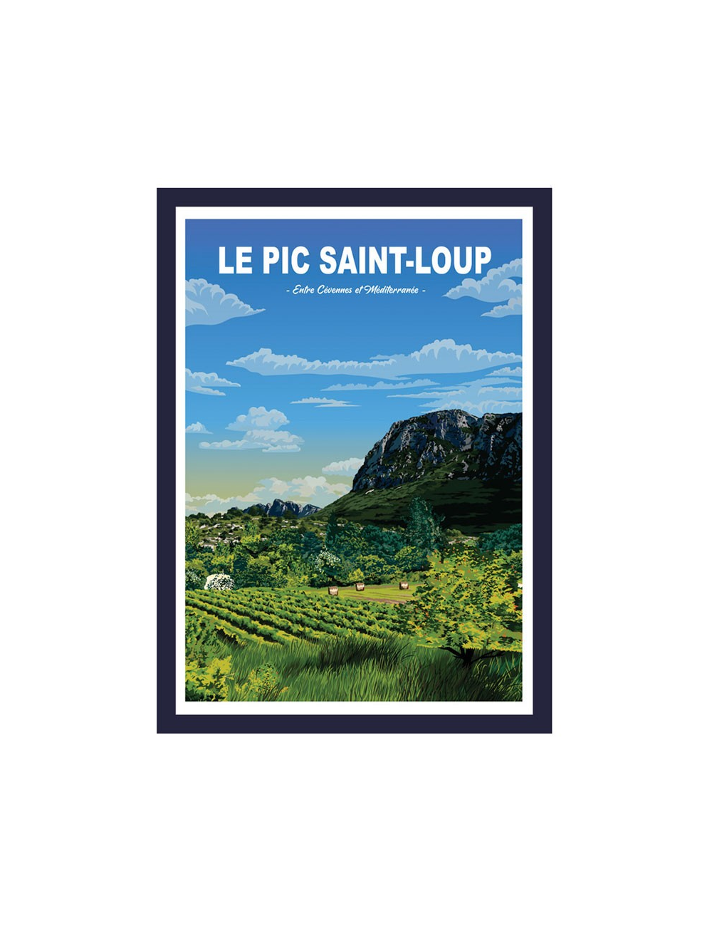 Affiche encadré Le Pic Saint-Loup