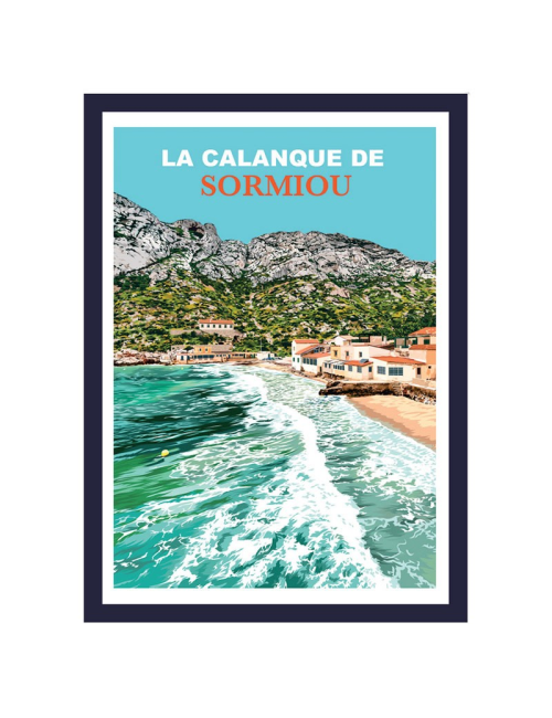 Affiche encadrée Calanque de Sormiou vintage