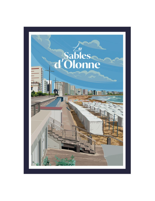 Les Sables d'Olonne- Affiche régionale encadrée