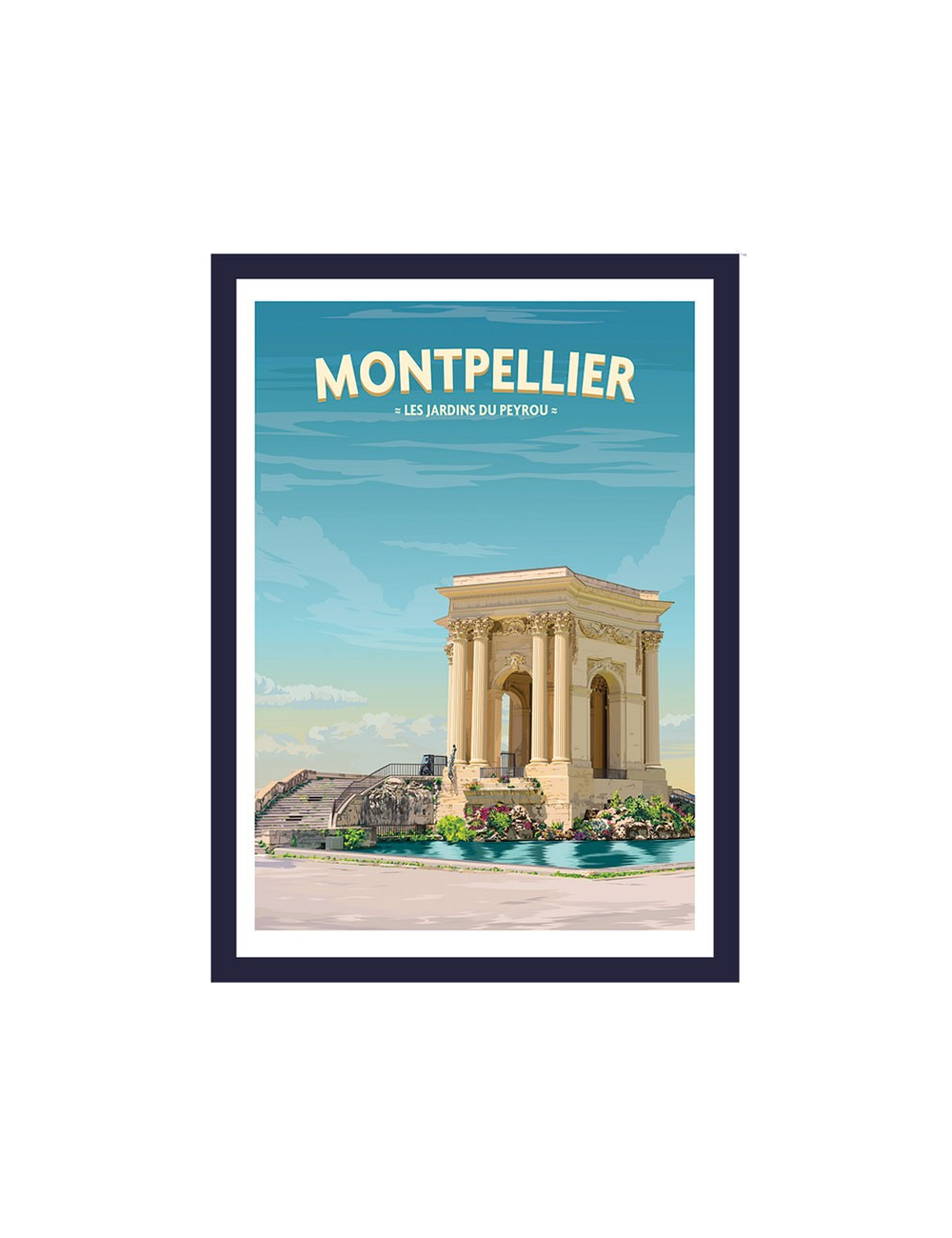 Affiche encadrée Montpellier – Jardins du Peyrou