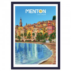"Menton",Travel poster encadré