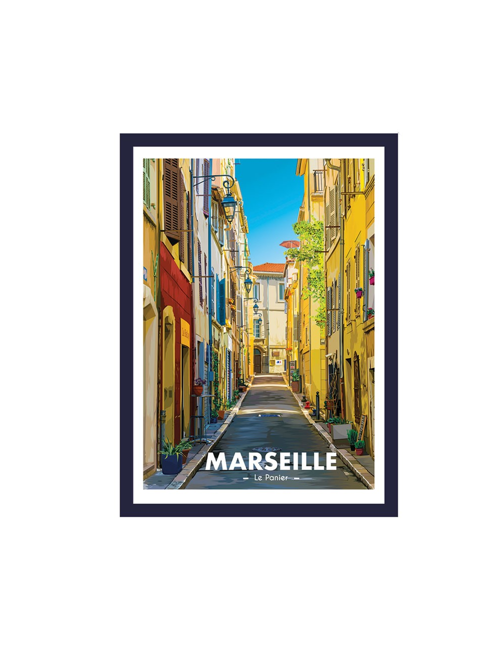 Affiche encadrée Marseille Le Panier ruelle vintage