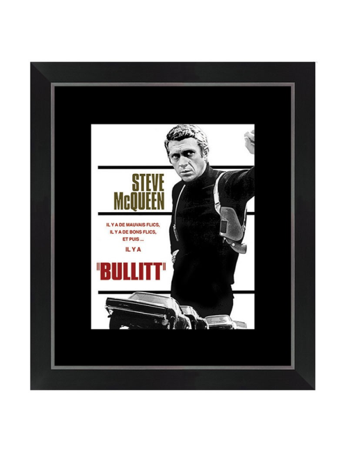 Bullitt, Steeve McQueen -Tableau cinéma noir et blanc