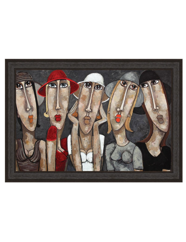 Tableau Les filles aux chapeaux - Martine Gonnin