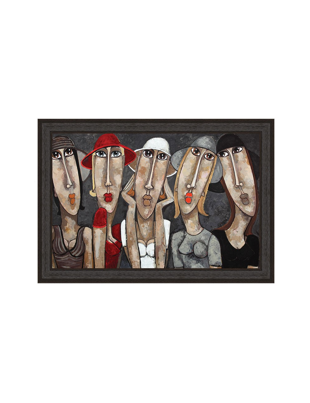 Tableau Les filles aux chapeaux - Martine Gonnin
