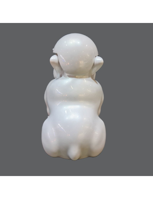 "Chien bouledogue 39cm nacré", statue déco design