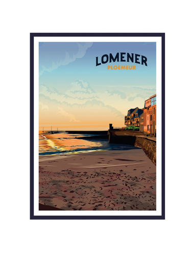 Affiche vintage Lomener Ploemeur poster encadré déco