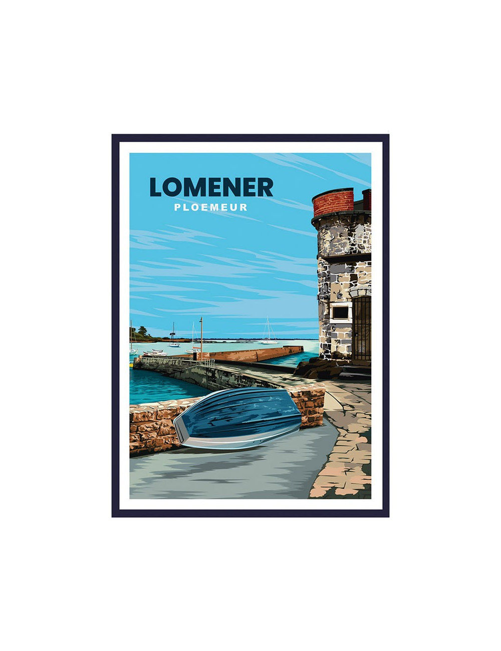 Affiche vintage Lomener Bretagne poster encadré déco