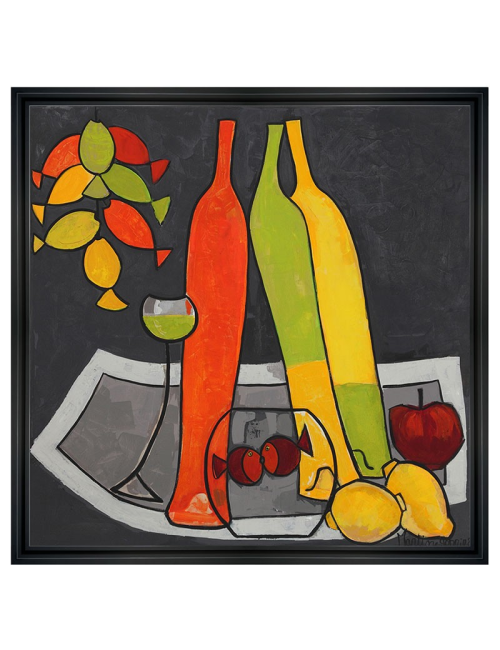 Dégustation champêtre - Tableau de Martine Gonnin