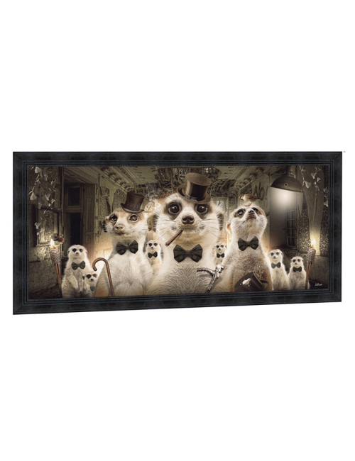 "SURICATES ", 40x90 cm, tableau deSYLVAIN BINET