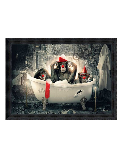 "Singes clowns", de Sylvain BINET, Tableau contemporain 93x133
