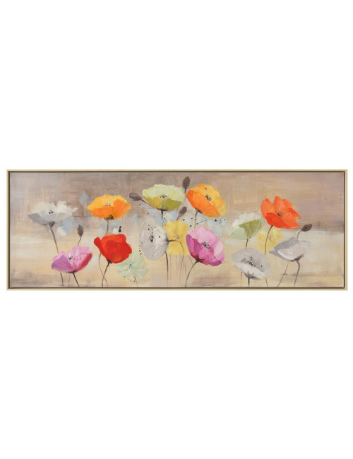 Coquelicots multicolores, Toile panoramique florale