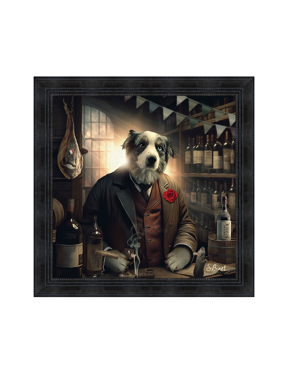 Chien caviste, Tableaux de Sylvain Binet