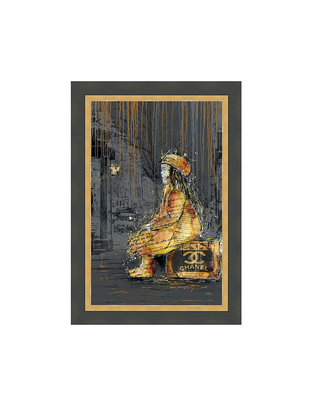 La petite fille sur la valise, Tableau 80x120cm de ROMARIC