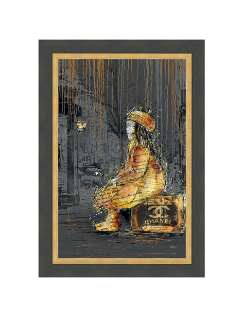 La petite fille sur la valise, Tableau 80x120cm de ROMARIC