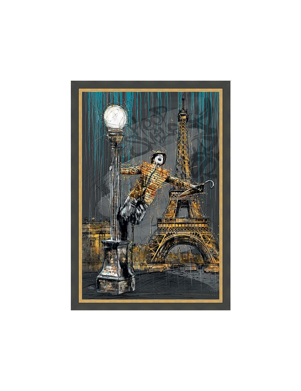 Chantons sous la pluie , Tableau 80x120cm de ROMARIC