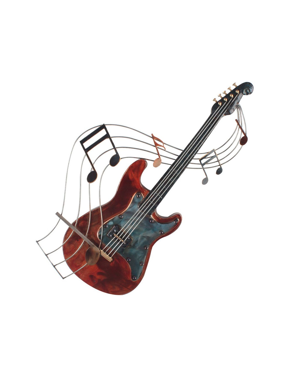 Sculpture murale guitare en métal