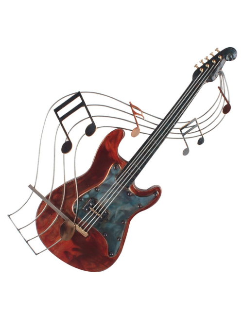 Sculpture murale guitare en métal