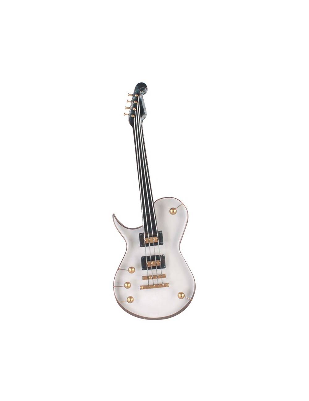 Sculpture murale guitare blanche en métal