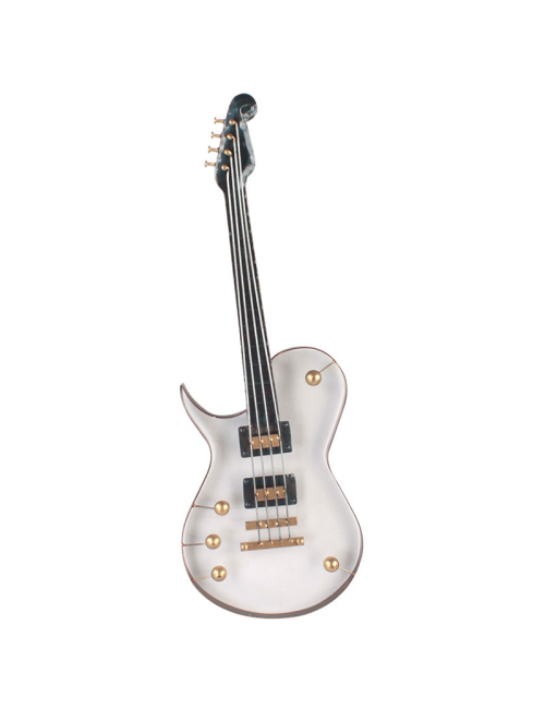 Sculpture murale guitare blanche en métal