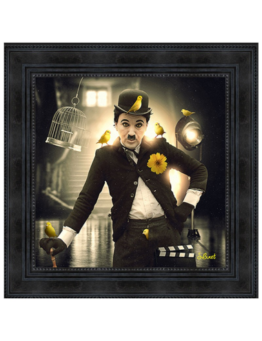 "Charlie CHAPLIN ",Tableau contemporain grande taille de Sylvain Binet
