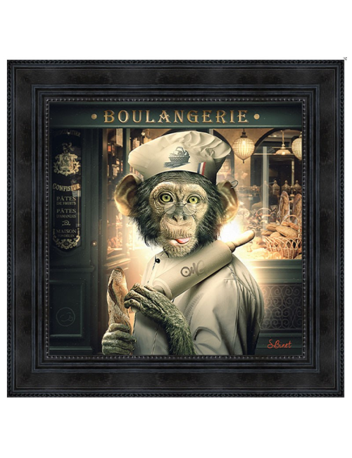 Tableau XXL Singe Boulanger de Sylvain Binet