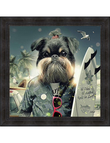 Chien surf, Tableau XXL de SYLVAIN BINET
